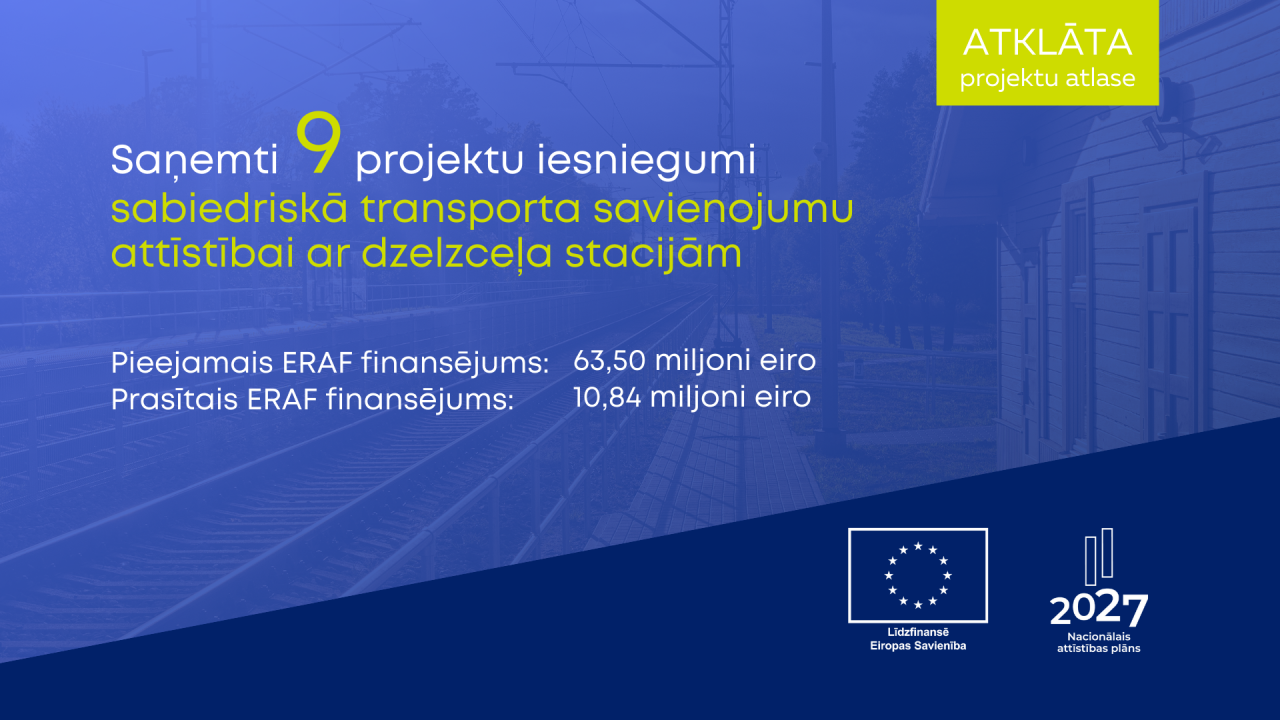 Finansējumam transporta attīstībai ap stacijām pieteikti 9 projekti
