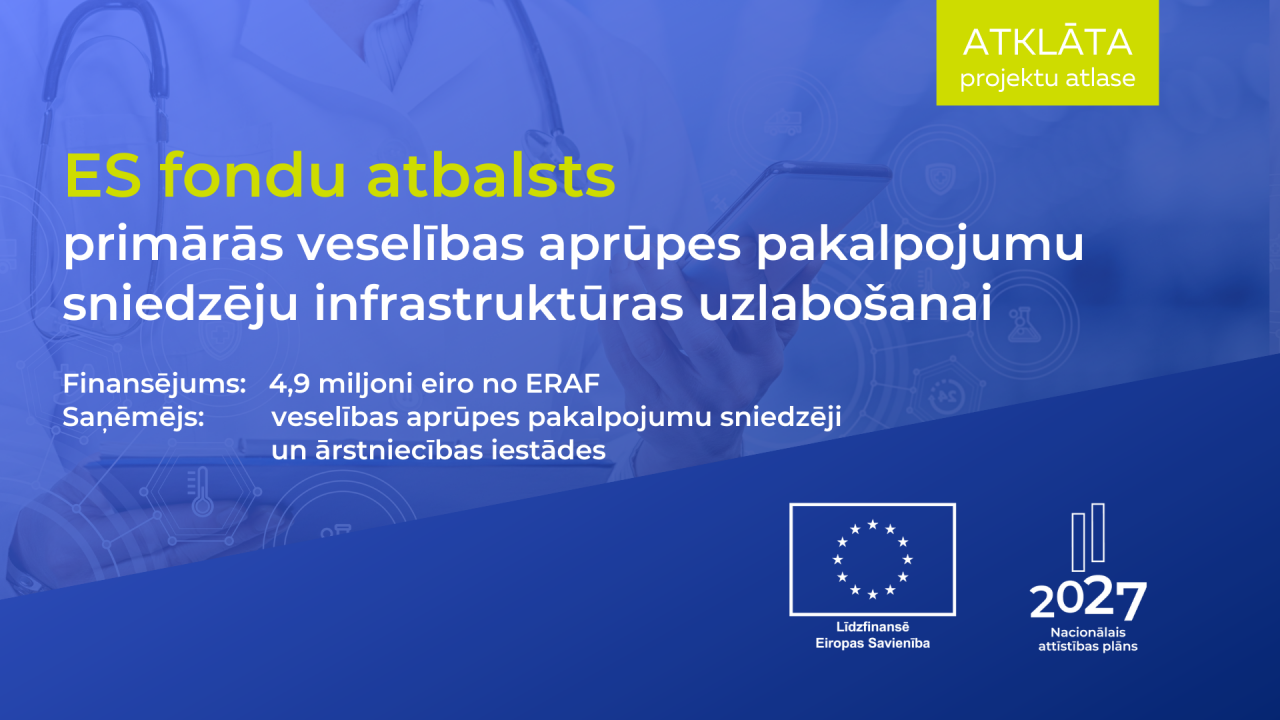 Veselības aprūpes infrastruktūras uzlabošanai pieejams ES fondu finansējums